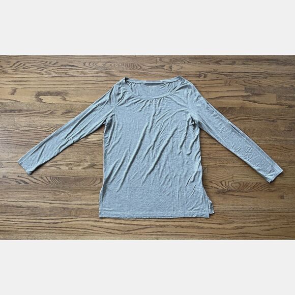 FOURLAPS Gray Long Sleeve Active Performance Shirt Top Women's Size Medium - Picture 3 of 11